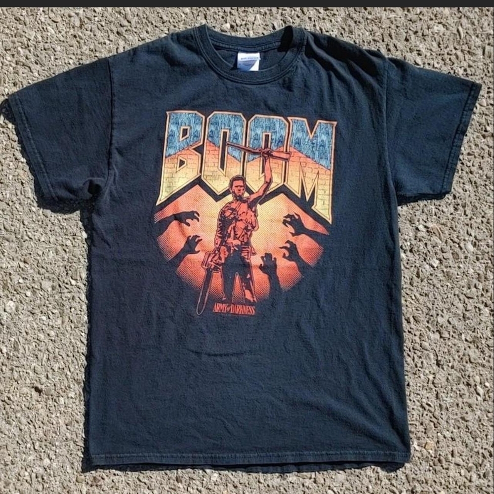 Vtg 2014 Amy of Darkness Movie Promo T-Shirt Gildan Heavy Cotton Black Medium M